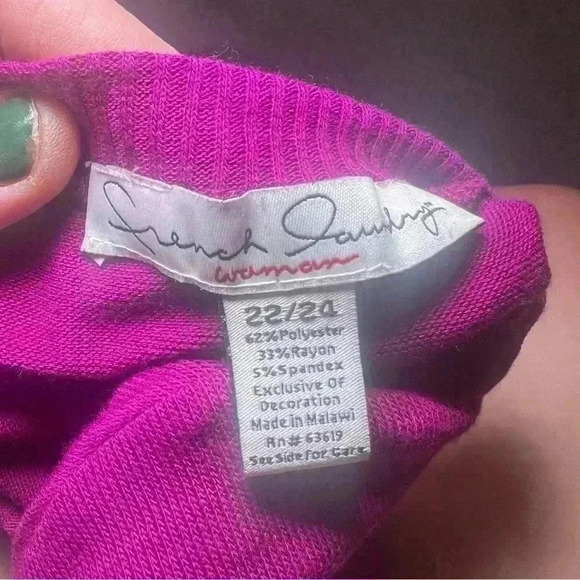 French Laundry Plus Purple Sweater Womens 2X 22W/24W Lace Bead Sequins - Picture 6 of 7